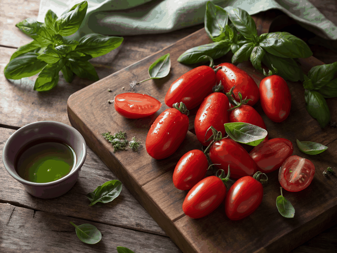 Fresh San Marzano tomatoes and aged cheese